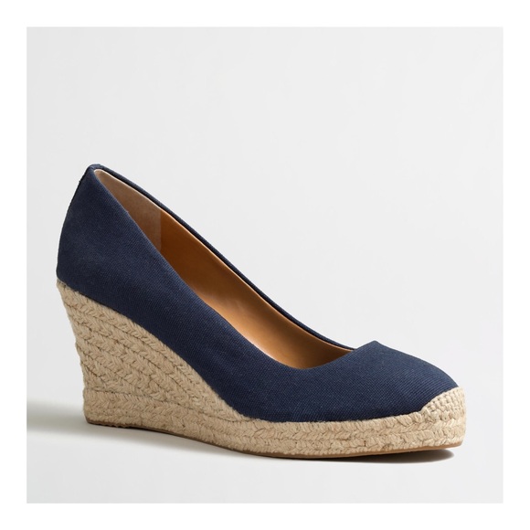 J. Crew Shoes - J. CREW Navy Seville Espadrille Wedge 7 NWOT